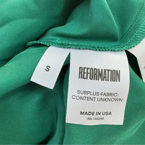 Reformation Silk Mini Dress Cowl Neck Slip Party Cocktail Satin in Green Small - Picture 6 of 6